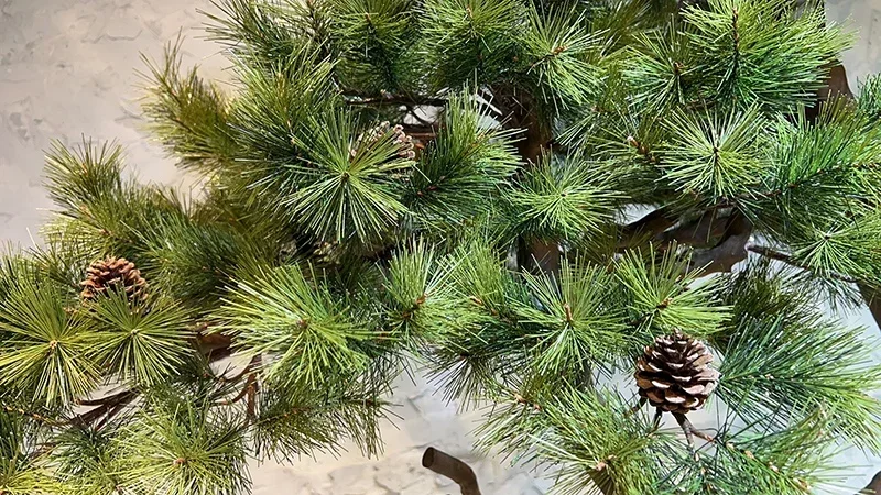 Large-scale simulated fake tree new Chinese landscaping green plant entrance floor ornament decoration