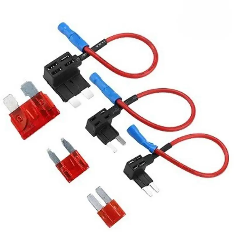 New 2PCS 12V Fuse Holder Add-a-circuit TAP Adapter Micro2 Mini Small Standard ATM Auto Fuse With