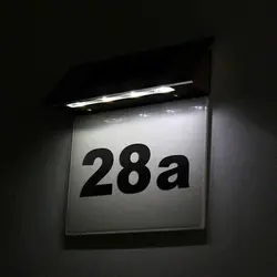 LED Solar  house number  Doorplate Number Lamp House Door Numbers Outdoor Wall Plaque Light 4 LED