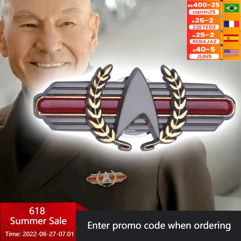 DY20Star красная, серая булавка, капитан Пикард, сезон 2, магнитная булавка, броши, значок, аксессуары со звездами, значок металла 25