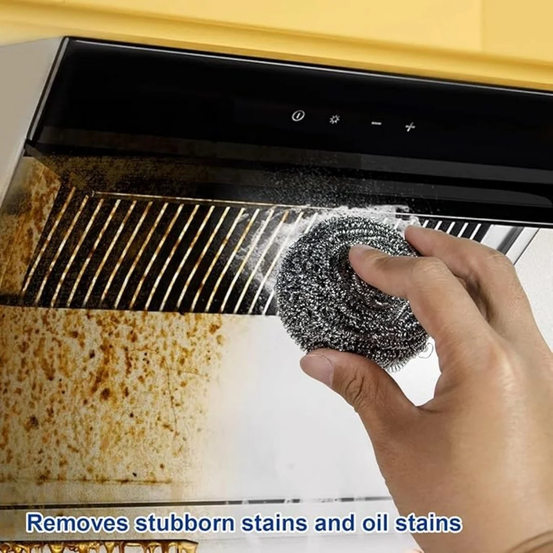 

Набор из 2-х стальных мочалок для мытья посуды, устойчивых к ржавчине - прочные металлические мочалки для уборки на кухне, мытья кастрюль и сковородок, долговечная конструкция