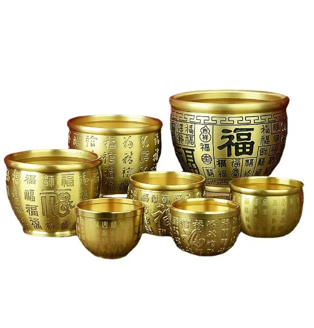 Pure Brass Cornucopia Baifu Rice Cylinder Desktop Small Ornament Ashtray Study Decoration Gift Home Accessories Cup