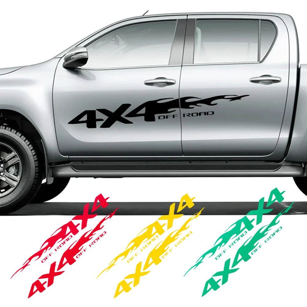 2PCS Truck Stickers Cool Car 4X4 Off Road Decals for Ford Ranger F150 Nissan Navara Mitsubishi L200 Triton Dodge RAM 1500 Pickup