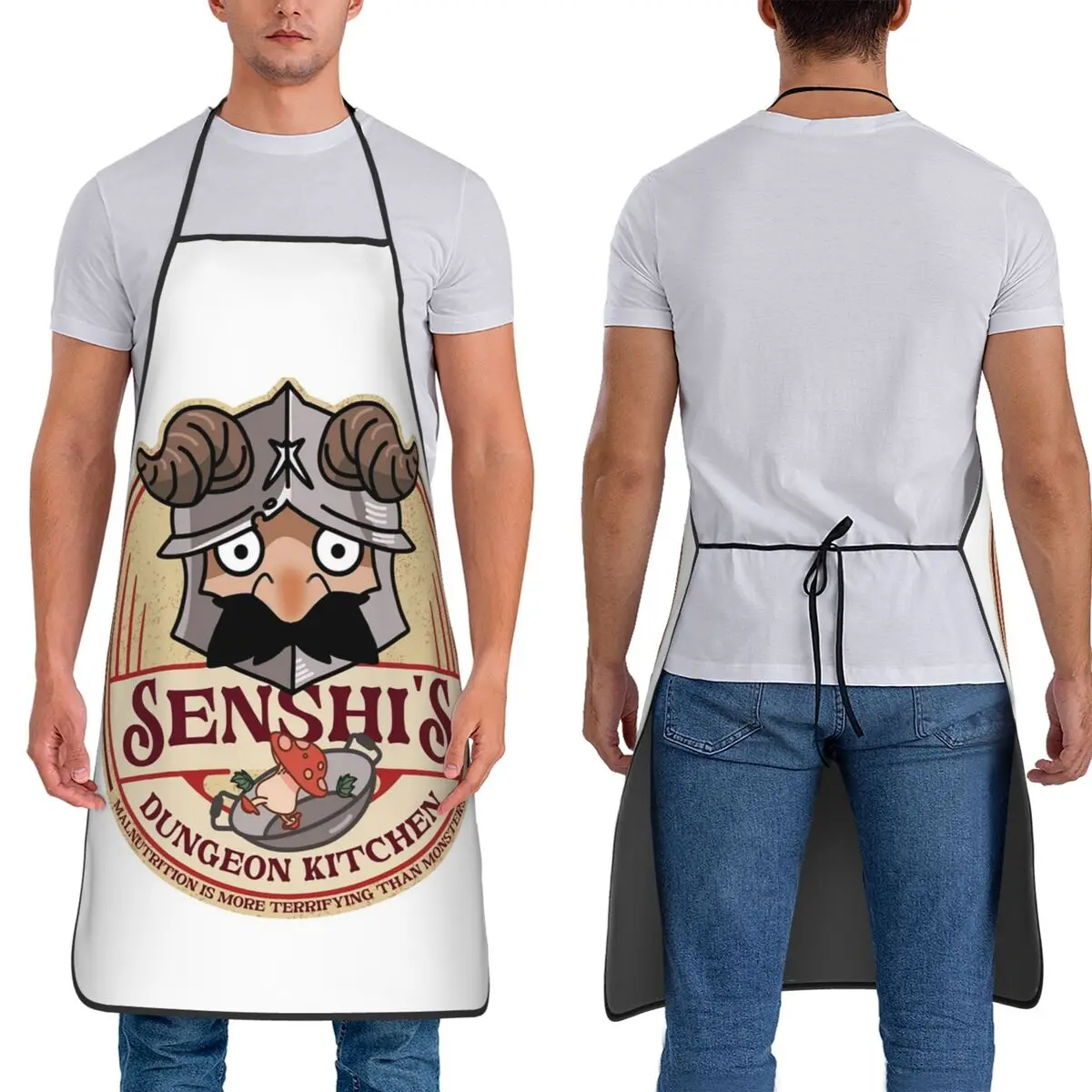 

Senshi's Dungeon Kitchen Aprons Chef Cooking Baking Tablier Sleeveless Bib Kitchen Cleaning Pinafore for Women Men Painting
