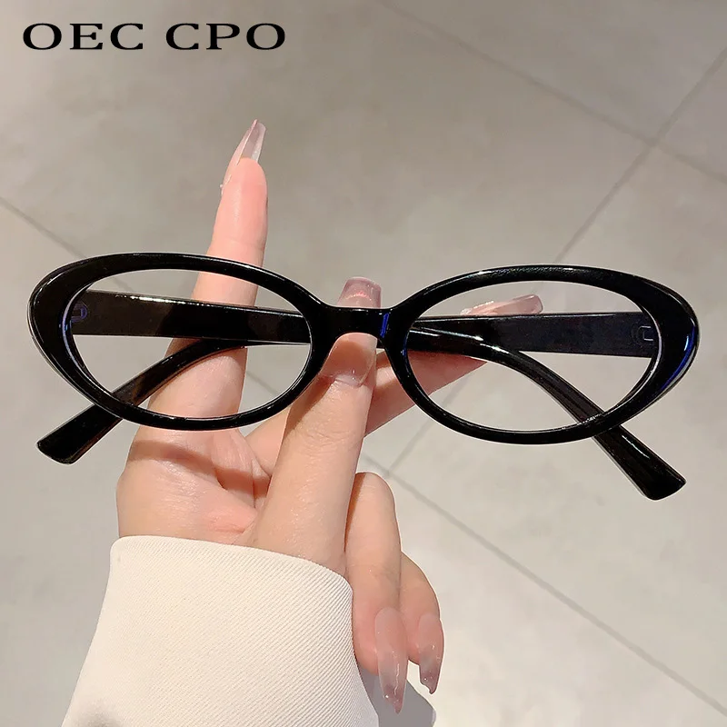 

OEC CPO Vintage Cat Eye Glasses Frame Women Fashion Multicolored Clear Lens Eyewear Men Optical Eyeglasses Frame
