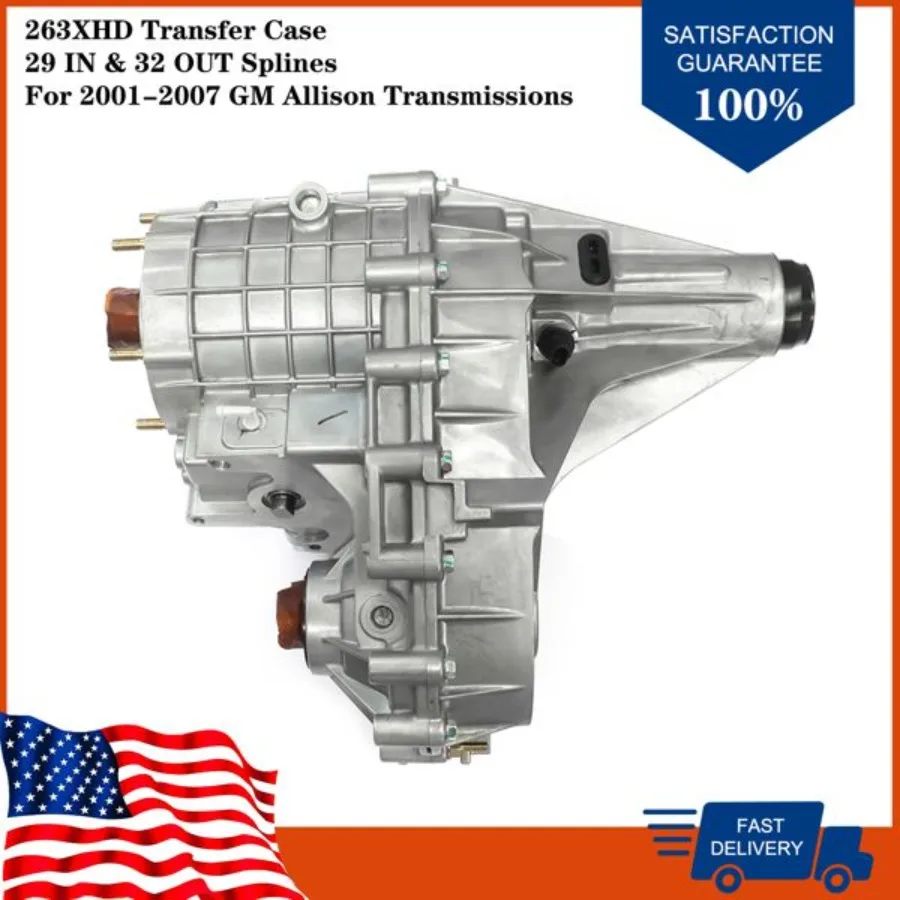 

263XHD Transfer Case Assembly for Duramax 6.6L Diesel 8.1L Gas V8 Engine Aluminum Rear Case 4WD