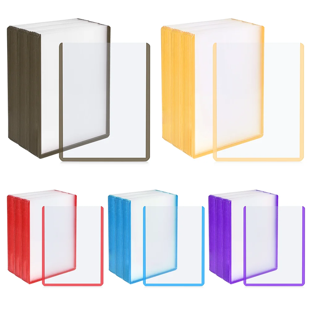 25PCS Colorful Borders Hard Plastic Sleeves Game Cards Outer Protector, for Photo /PTCG / Baseball Card, Trading Cards Storage