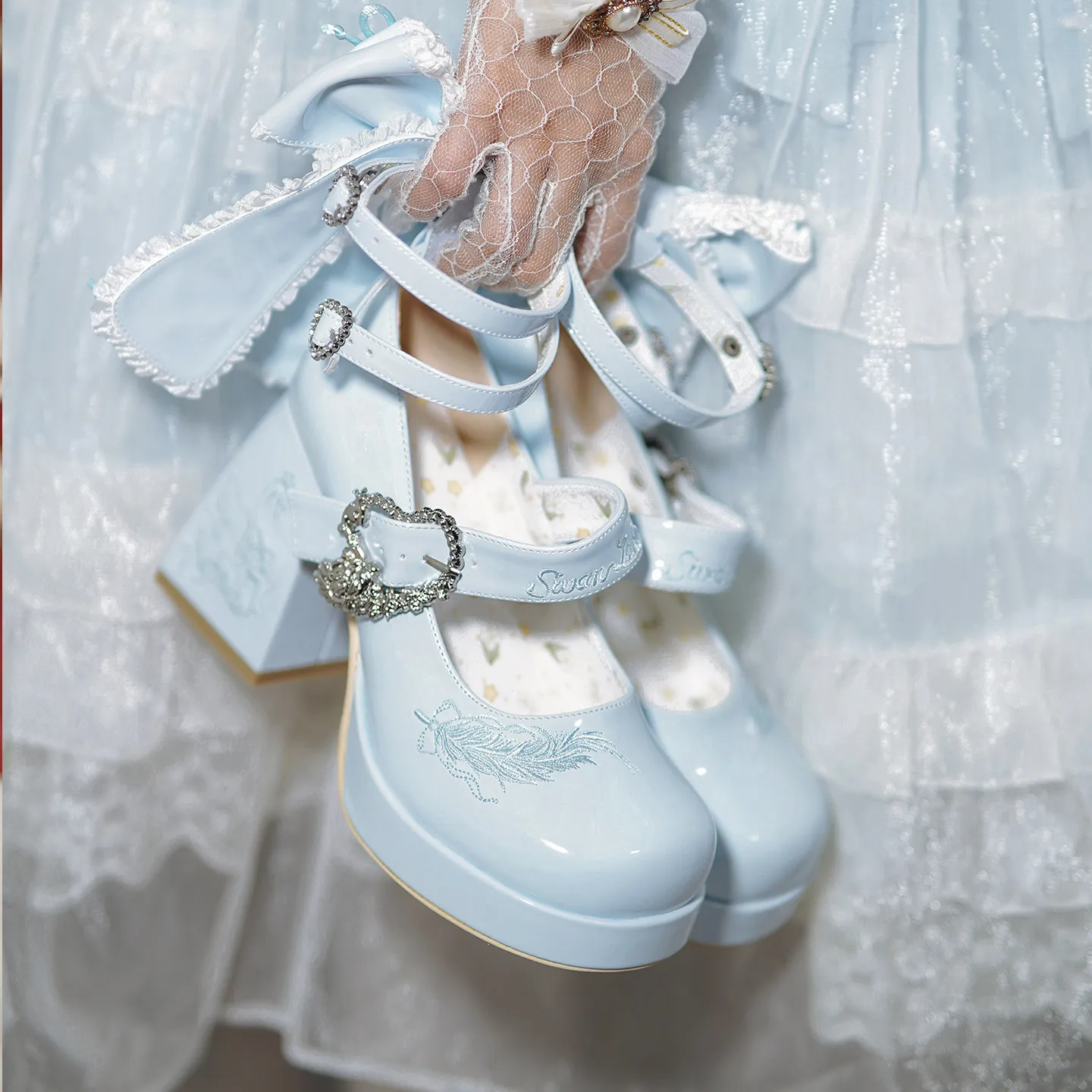 Sweet Heart Lolita Platform Heels Chunky Mary Jane Shoes Students Kawaii Princess Lo Footwear Sweet Japanese Lolita Single Shoes