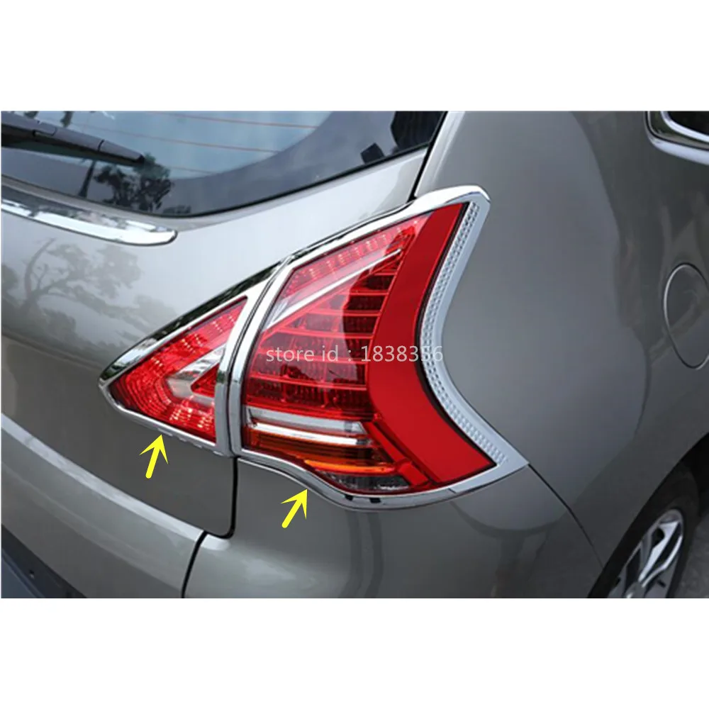 For Peugeot 3008 2013 2014 2015 2016 2017 Car Rear Tail Back Light Lamp Detector Frame Stick Style ABS Chrome Cover Trim