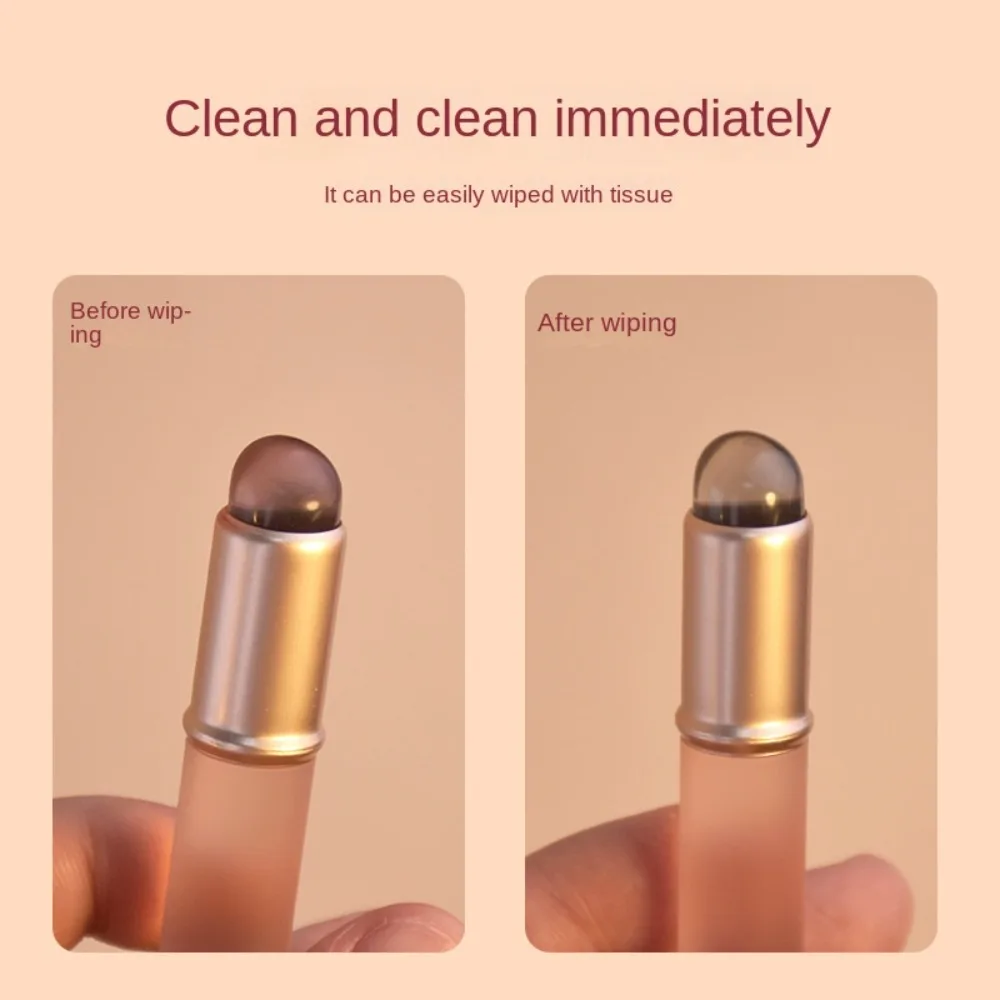 Soft Round Head Lip Brush Silicone with Protect Cap Lipstick Smudge Brush No Lip Lines Smooth Concealer Brush Makeup Brush