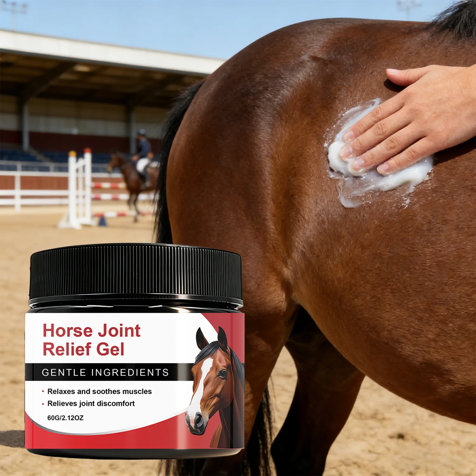Horse Muscle Joint Gel with Natural Calendula Q10 Soothing Skin Care for Equine Comfort Lightweight Training Recovery Gel 60g