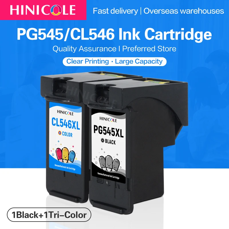 HINICOLE Ink Cartridge PG545 CL546 PG-545XL CL-546XL For Canon Pixma MG2550 MG2550s MG2555 MG2555s MG2900 MG2940 MG2950 Printer