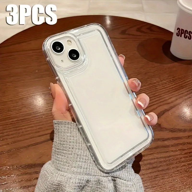 3 Stück Minimalistische Premium Transparente Stoßfeste Handyhülle für iPhone 18 17 Air 16 15 14 13 12 11 Pro Max Plus XS XR X 17E Cover – Detail 3