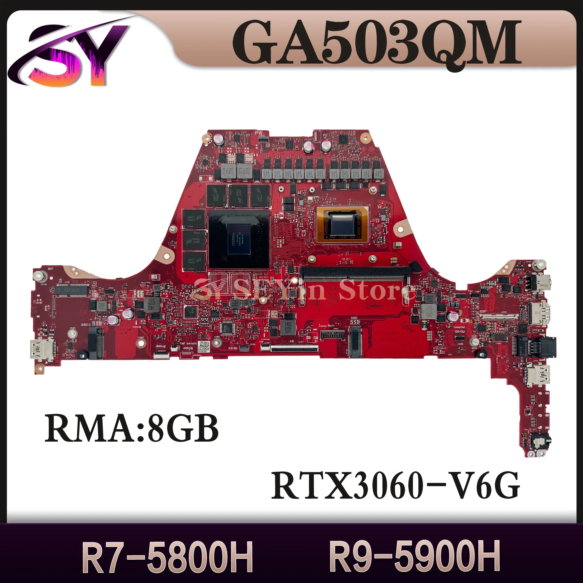 Placa base para ASUS ‎ ROG GA503QS GA503Q GA503QR GA503QM placa base para ordenador portátil R7 R9 RTX3080/RTX3070-V8G RTX3060/V6G 16GB/8G-RAM