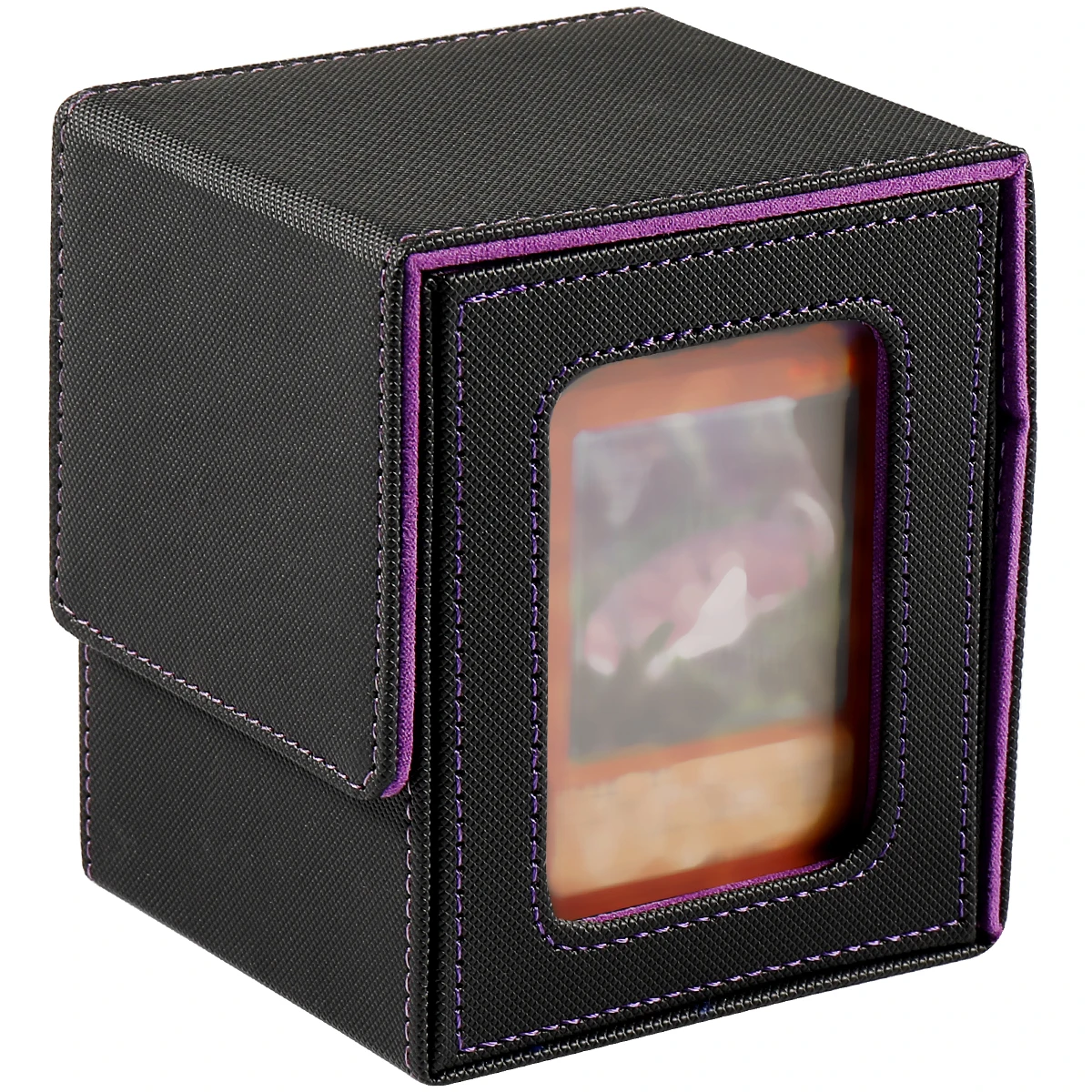 صندوق بطاقات MTG مع نافذة عرض، صندوق تخزين بطاقة المعاملات، قادر على حمل أكثر من 120 مجموعة واحدة من البطاقات