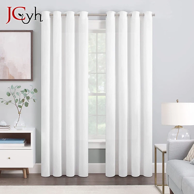 Modern Hall White Blackout Curtains in the Living Room Long Curtain for Girls Bedroom Window Wedding Cortinas Rooms Decor Drapes