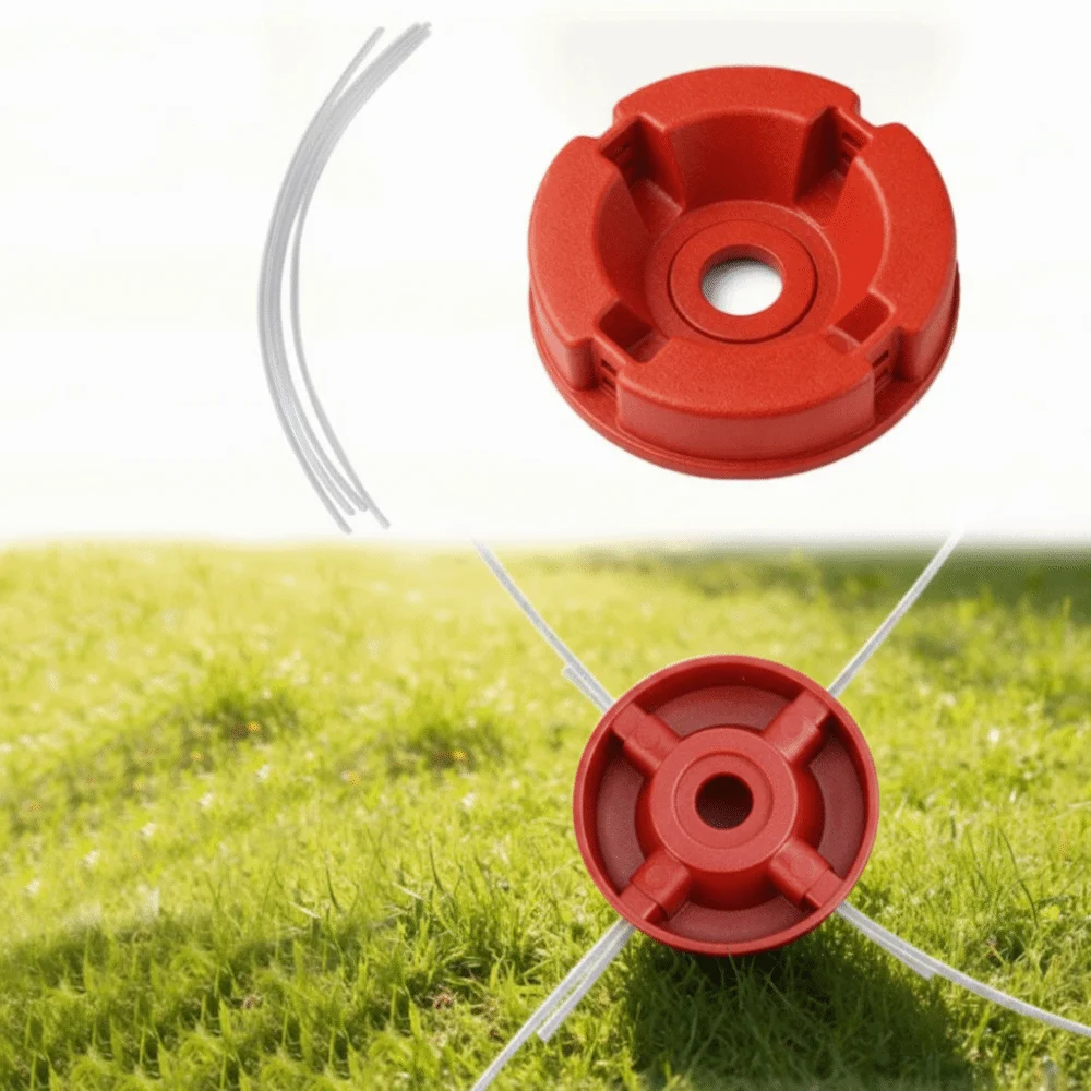 Nylon Steel Line Universal Lawn Mower Head Wire Rope Through Hole Efficient Grass Trimming Aluminum Alloy Head