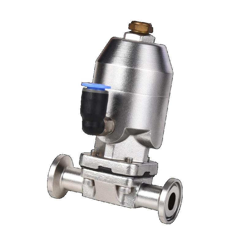 3A DIN Food Grade Stainless Steel 316L Mini Type Straight Pneumatic Sanitary Tri Clamp Diaphragm Valve