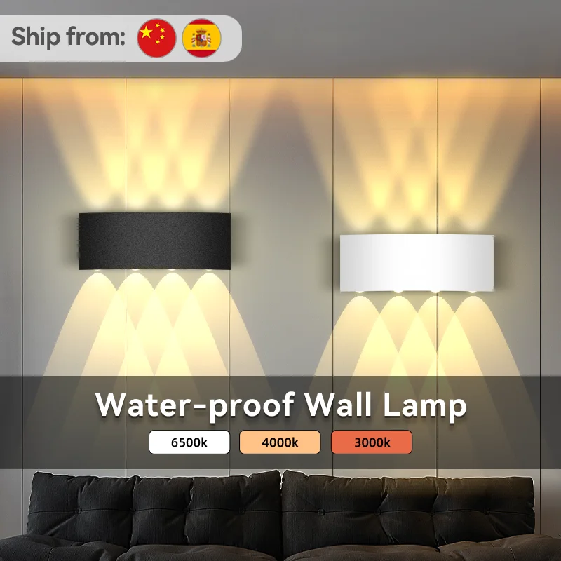 Imagem -03 - Impermeável Lâmpada de Parede Led para Luzes de Parede Interior Wall Light Indoor Living Room And Bedroom Up-down Iluminação 10w 8w 6w 4w 2w 85265v