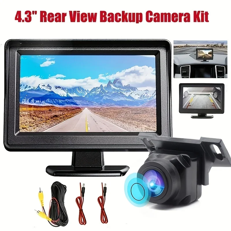 Car Backup Camera System with 10.92cm HD LCD Display Universal Fit for Pickup Trucks, Vans, RVs, and Campers -RV