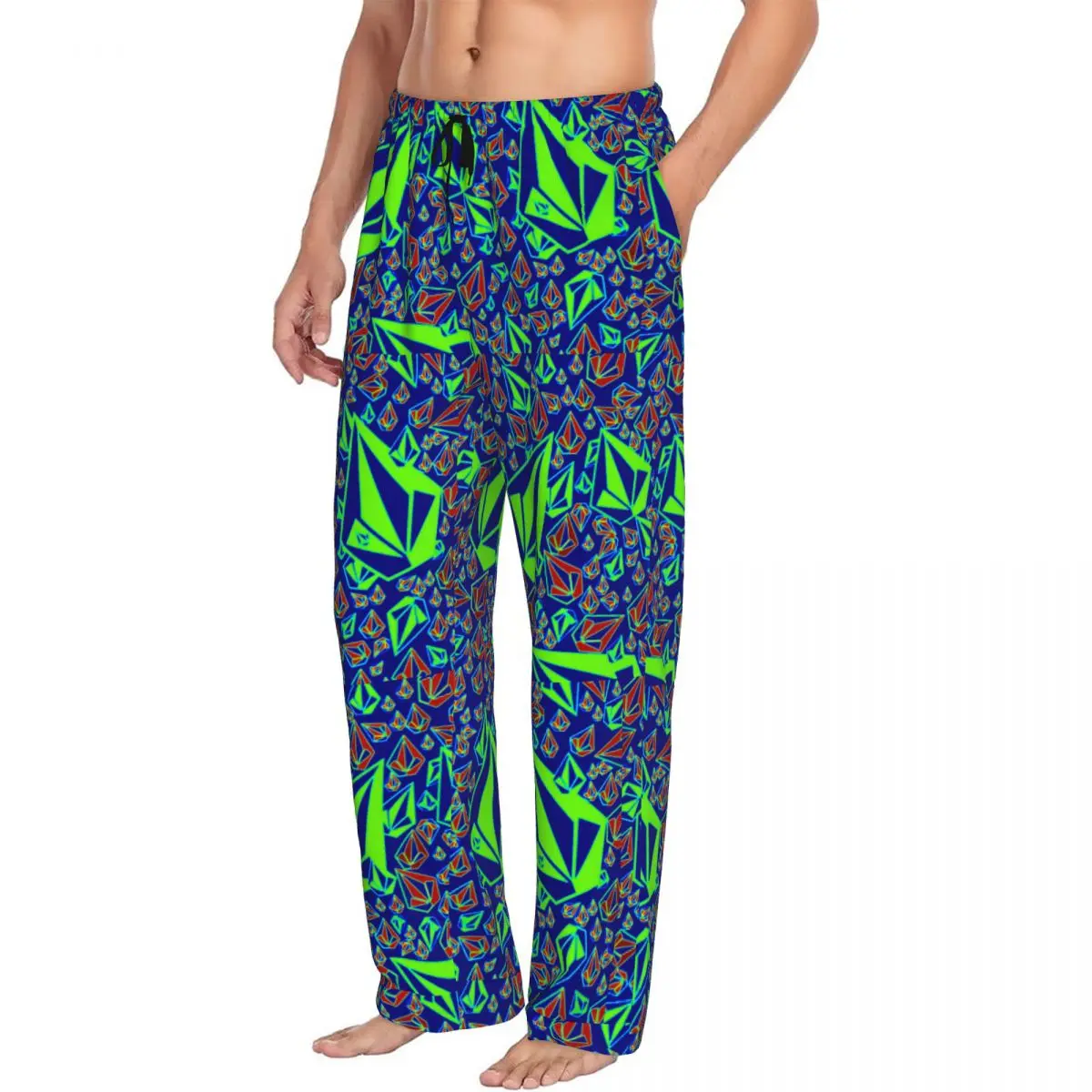 Pantalon de pyjama à motif de pierre Volcoms Boardsports pour hommes, imprimé personnalisé, vêtements de nuit de nuit, bas avec poches