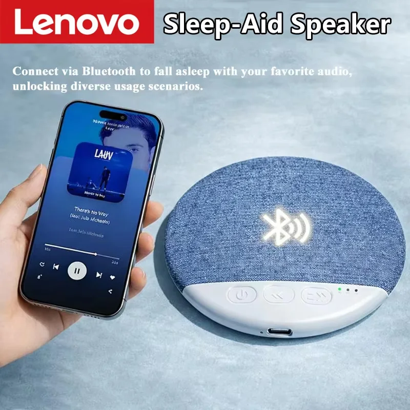 Lenovo Sleeping Bluetooth Speaker Mini  Nature Sound White Noise Soundbar Wireless MP3 Music Player Ultra Thin Timed Speaker
