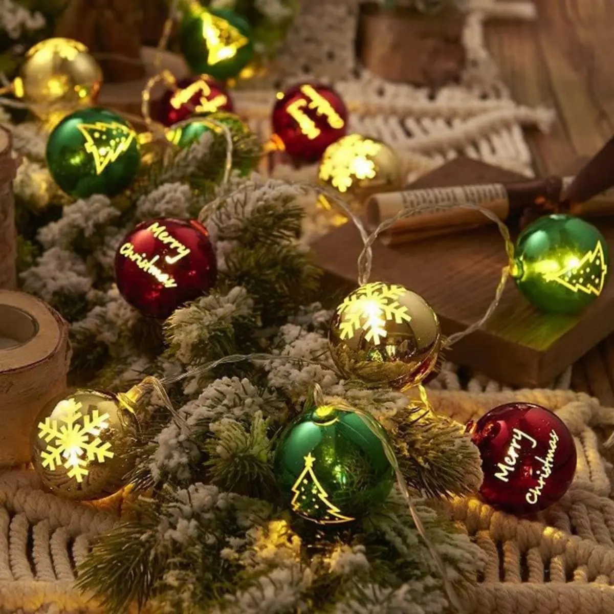 1 قطعة 10/20 LED عيد الميلاد الكرة ضوء سلسلة بطارية تعمل بالطاقة الجنية أضواء للمنزل أشجار عيد الميلاد غرفة نوم غرفة المعيشة الطرف الديكور #5