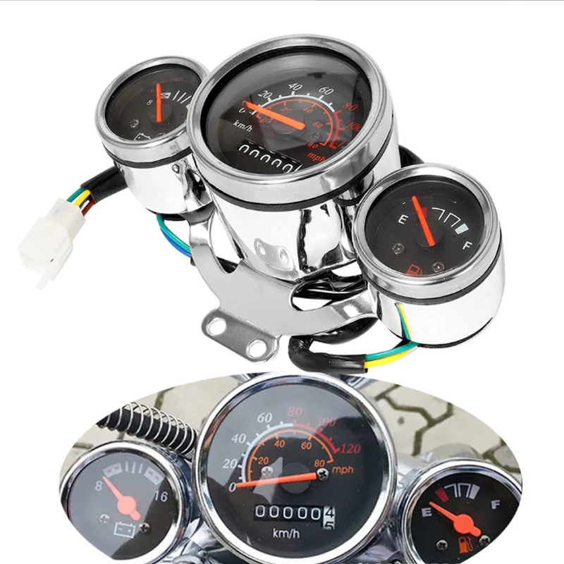 Universal Motorcycle Digital Speedometer Odometer Tachometer Voltmeter Fuel Gauge Multi-function Instrument For Honda Yamaha