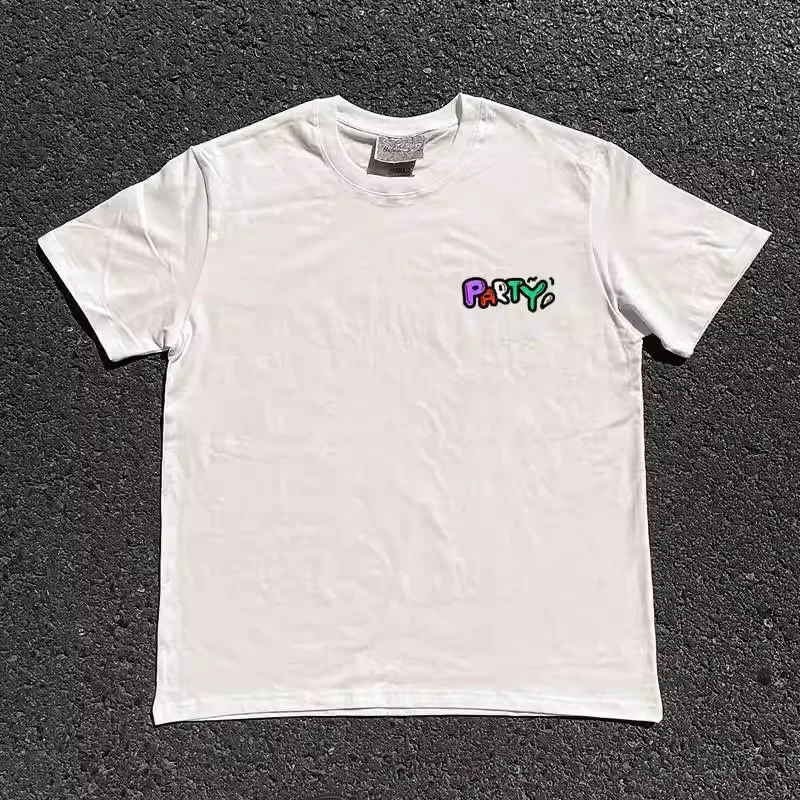 Charity Money Making Heavyweight 260g Pure Cotton Graffiti Short Sleeve Couple T-Shirts Korean Loose Fit Youth Summer round Neck