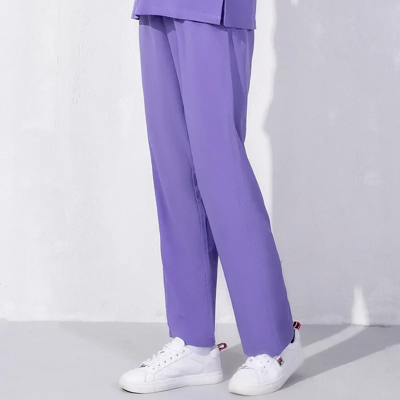 

Doctor White Pants Men Large Size Elastic Scrubs Pants Nurse Pants Women White Loose Medical Work Pants