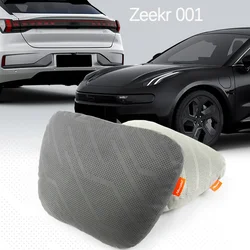 For Zeekr 001 2021 2022 2023 2024 Car Styling Suede Seat Headrest Hidden Without Tie Neck Protection Lumbar Backrest Accessories