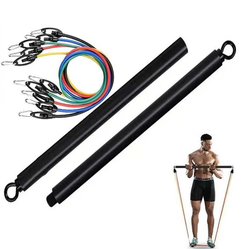 Pilates Stick Yoga 2/3 Section Multi Functional Fitness Puller Portable and Detachable Model Resistance Band Bar Workout Bar