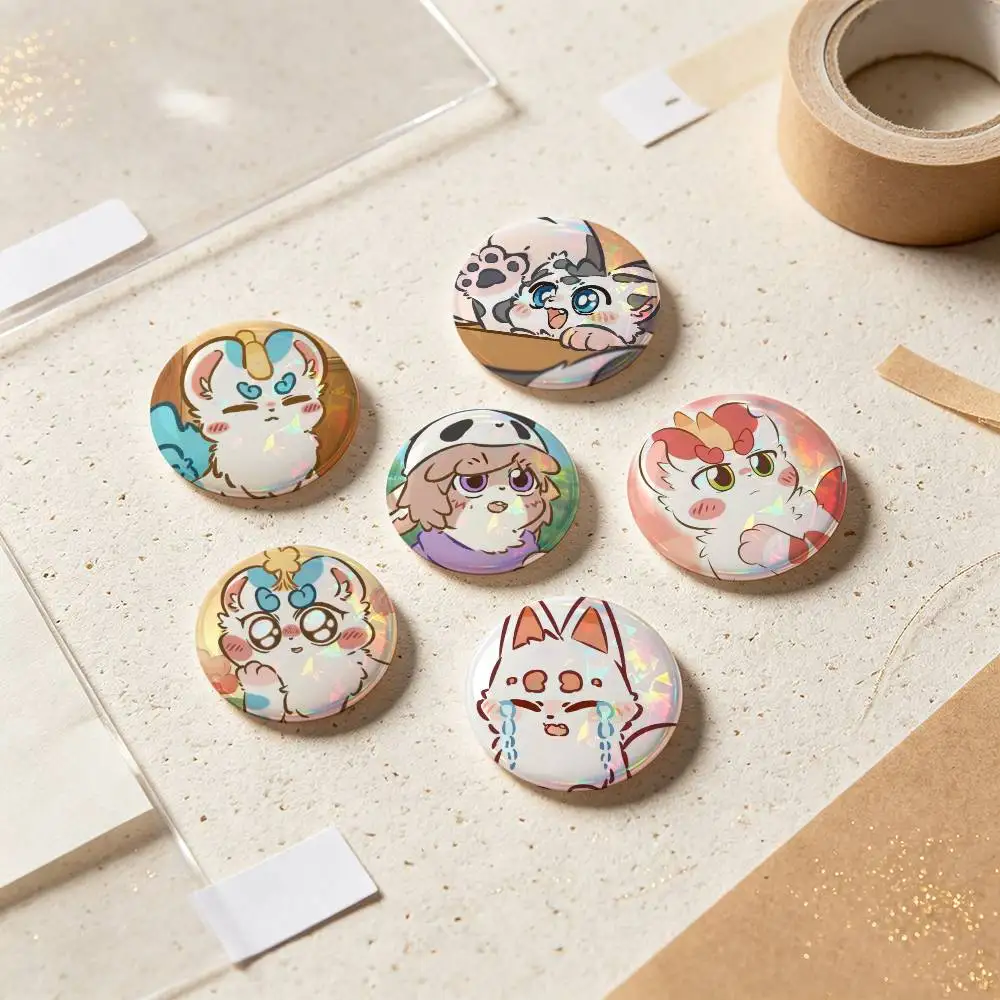 Cute Anime Fabulous Beasts Badges Button Round Creative Pin Brooch Badge Bag Decor Accessories Fans Collect Friends Gifts