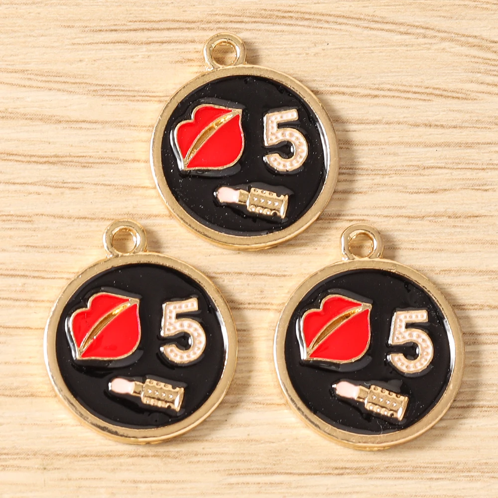 Tusember 10 Stück/Set Niedliche Emaille-Lippenstift-Anhänger für die Herstellung von Ohrringen, Halsketten, Armbändern, DIY-Schmuckzubehör – Detail 4