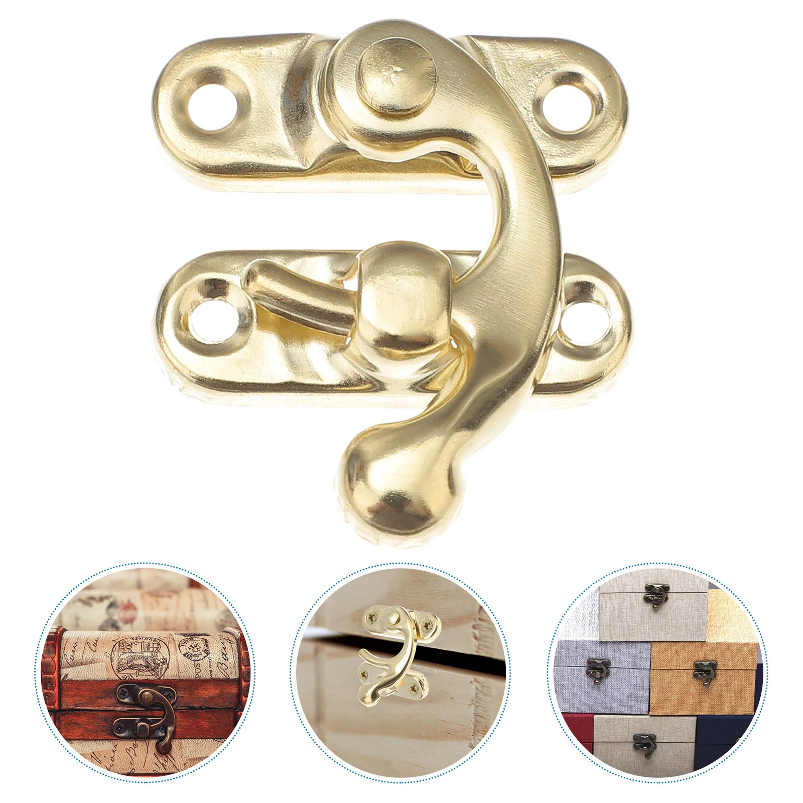 10 Pcs Retro Wooden Box Accessories Hinges for Spindle Right Hook Hasp Spring Door Shelves Latch Small Jewelry