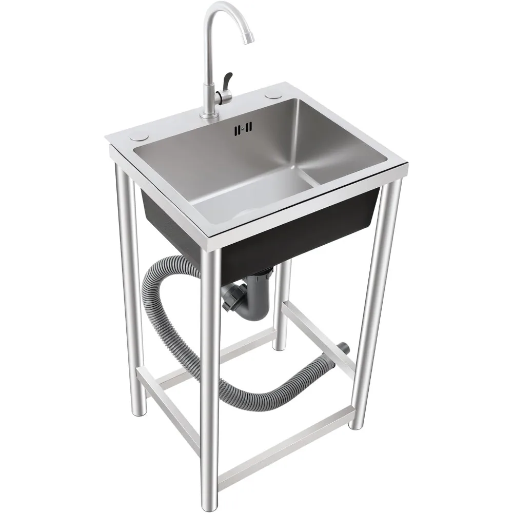 

Кухонная мойка, мойка из нержавеющей стали, отдельностоящая мойка, мойка из нержавеющей стали с поворотом на 360° ° Коммерческая уличная мойка с одной чашей