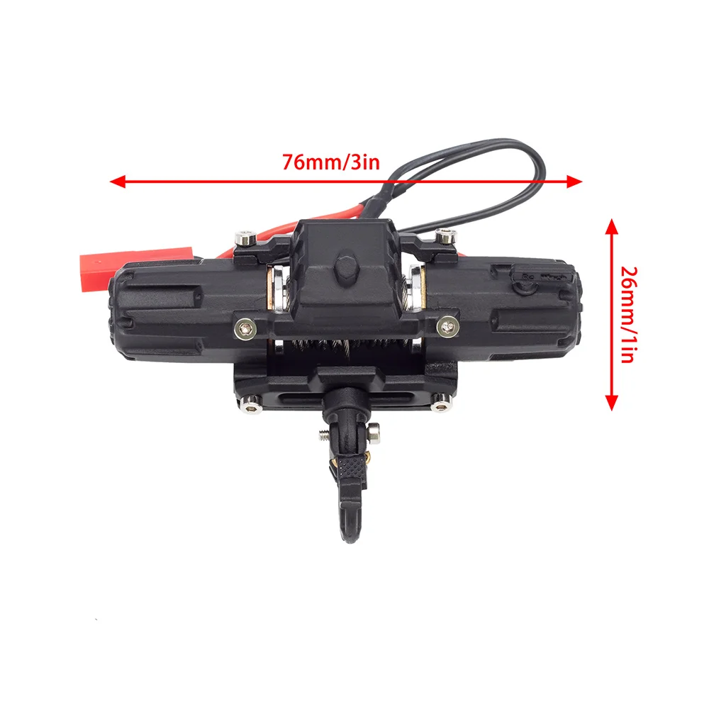 Metal Double Motor Simulated Winch for 1/10 RC Crawler Car Axial SCX10 TRAXXAS TRX4 D90 KM2 Upgrade Parts Accessories