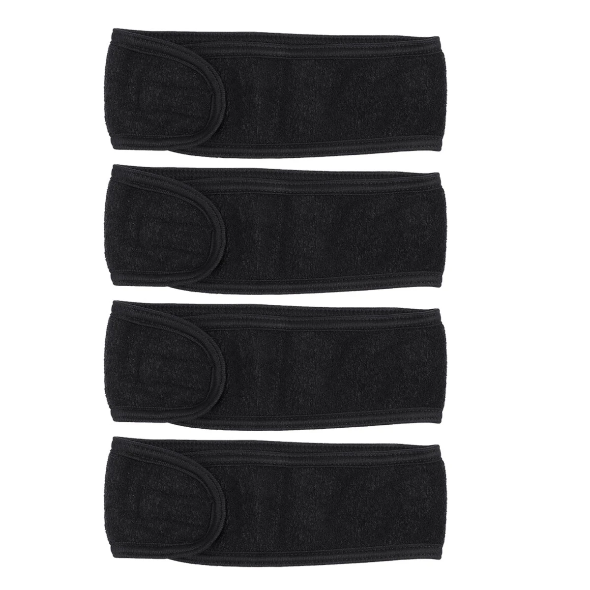 

4pcs Makeup Headbands Elastic Women Face Headband Fabric Hair Band for Bath Spa Shower Facial Black Adjustable Fit with