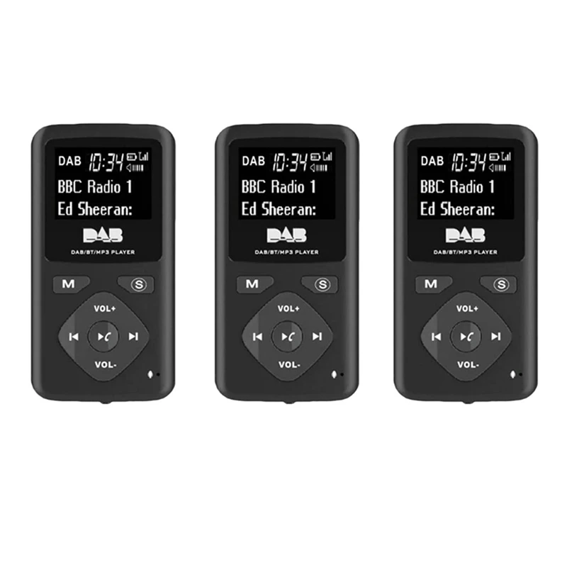 3X Portable FM/DAB Digital Bluetooth Radio Personal Pocket FM Mini Radio MP3 Player Micro-USB For Home