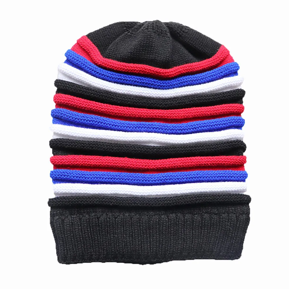 Men's and women's popular autumn and winter Jamaican reggae wool hat colorful striped long rainbow knitted pullover pull-up hat