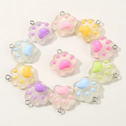 20Pcs Resin Pendant 19x21mm Colorful Animal Bear Claw Pendant For Charm Jewelry Making DIY Handmade Bracelet Necklace Earrings