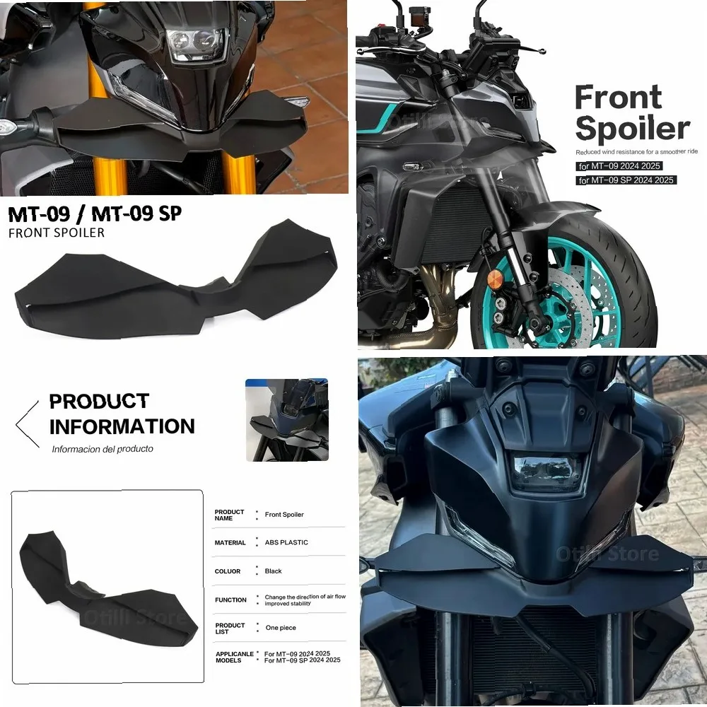 

New Motorcycle Black Naked Front Spoiler Winglet Aerodynamic Wing Kit Spoiler For YAMAHA MT-09 SP MT 09 MT09 2024 2025