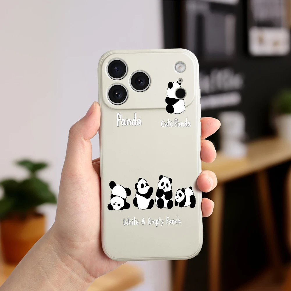 الباندا نمط جراب هاتف آيفون 17 ProMax 17 الهواء 16 15 14 13 12 11 برو ماكس XS Max7 8 زائد 16e 16 زائد غطاء من البولي يوريثان Coque