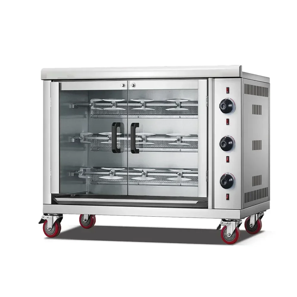 3 Rod Chicken Rotisserie Grill/ Gas Roast Chicken Machine/ Chicken Rotisserie