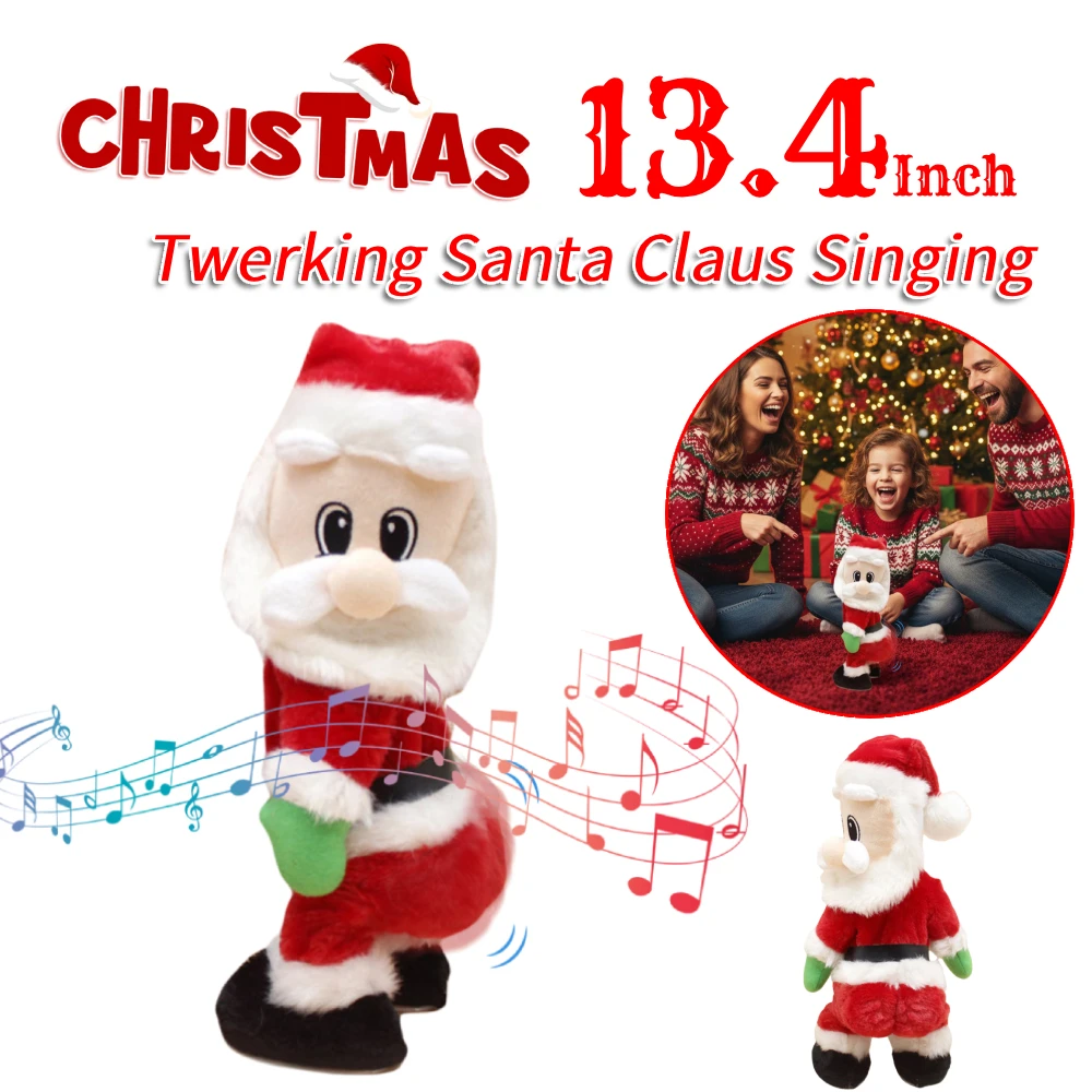 

Тверкинг Санта-Клаус с музыкой, танцующим Санта-Клаусом, трясущий Санта-Клаус, украшение для дома, рождественские украшения для детей, подарок