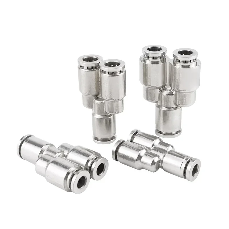 5PCS 304 stainless steel connector pneumatic hose connector trachea pipe 4 6 8 10 12 quick release connector accessories