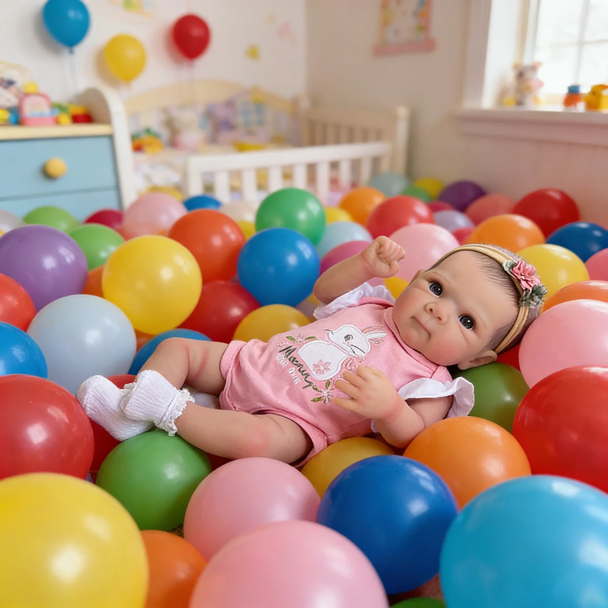 17” Bebés Reborns Bettie Reborn Newborn Doll Girl - Hyper Realistic 3D Skin with Visible Veins, Pink Outfit