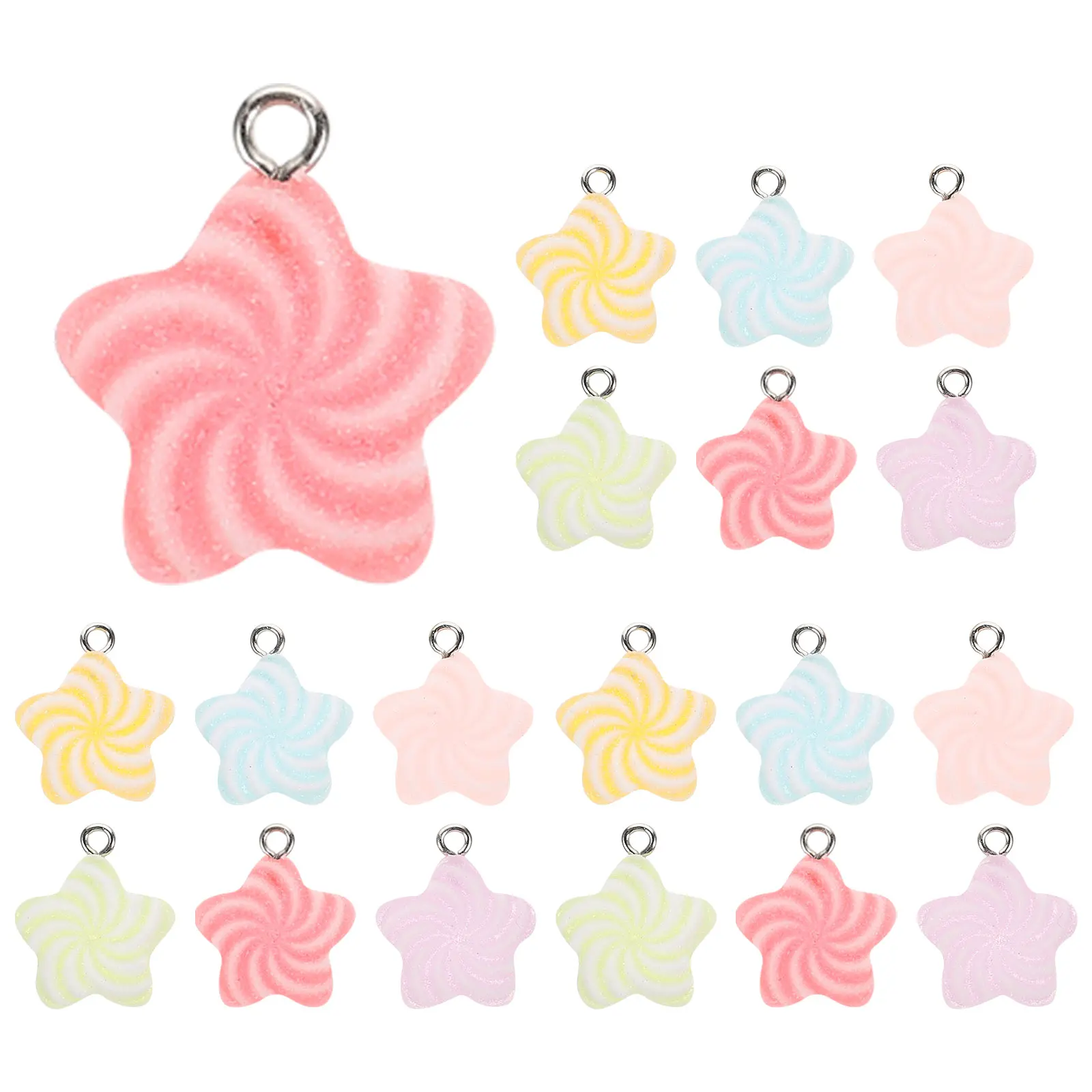 

20 Pcs Acrylic Pendant Star Charms for Necklace Making Jewelry Bulk Tiny Pendants and Decorations Keychain