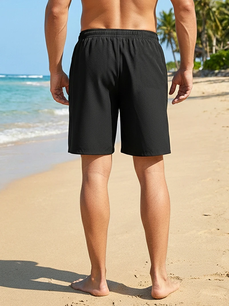 Mens Summer Beach Shorts with Zipper Pockets Quick Dry Board Shorts with Mesh Liner Swim Trunks Swimwear Swimsuit Bathing Suit image 3