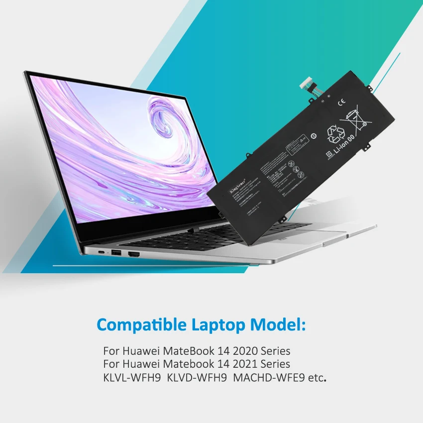 Imagem -06 - para Huawei Matebook 14 2023 Série 2023 Klvl-wfh9 Klvd-wfh9 Machd-wfe9 7.64v 56wh Kingsener-hb4593r1ecw22 Hb4593r1ecw-22a